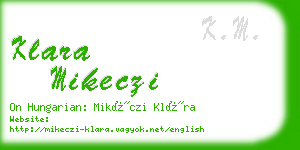 klara mikeczi business card